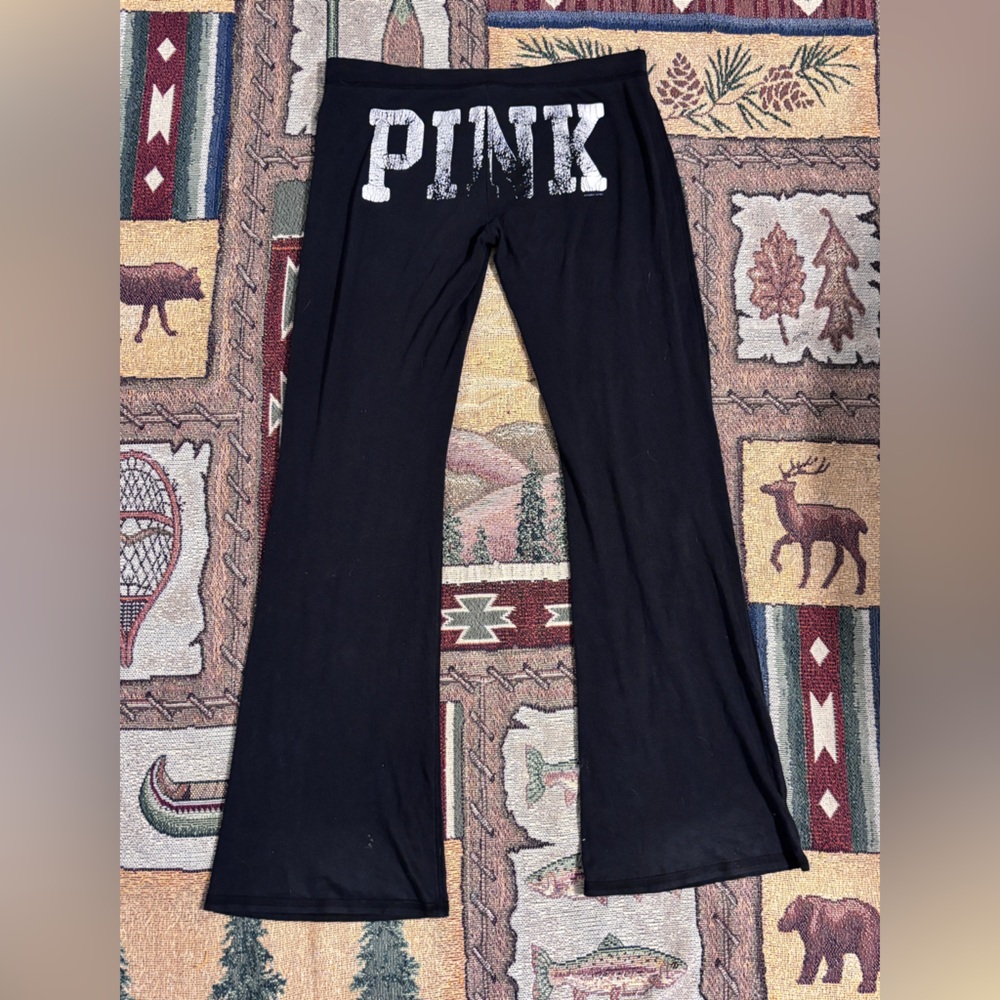 PINK Victoria's Secret Black Flare Pants